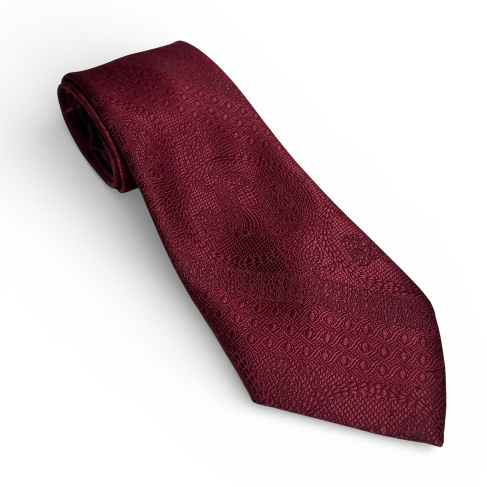 Vintage 70s Wide 4" Men's Burgundy Patterend Tie